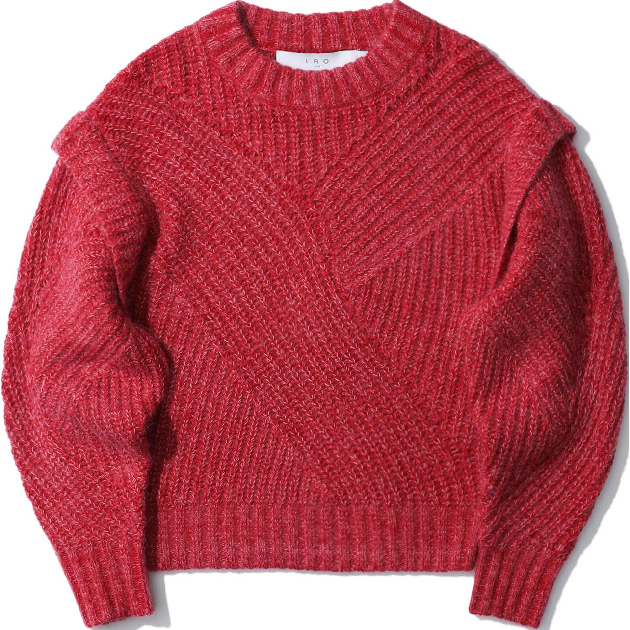 

Вязаный свитер женский с круглым вырезом Moderate IRO NIGHT, peach красный