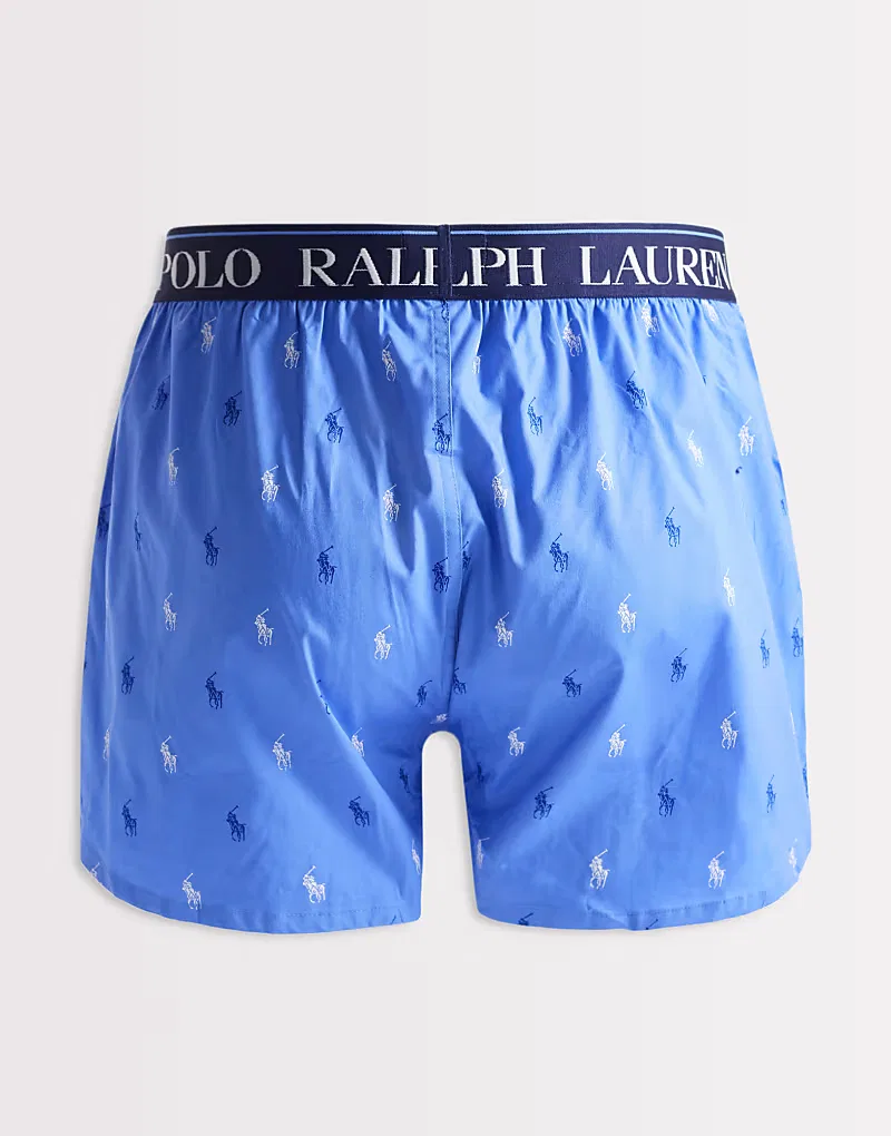 Комплект из 3 тканых боксерских шорт Polo Ralph Lauren, синий — фото 2