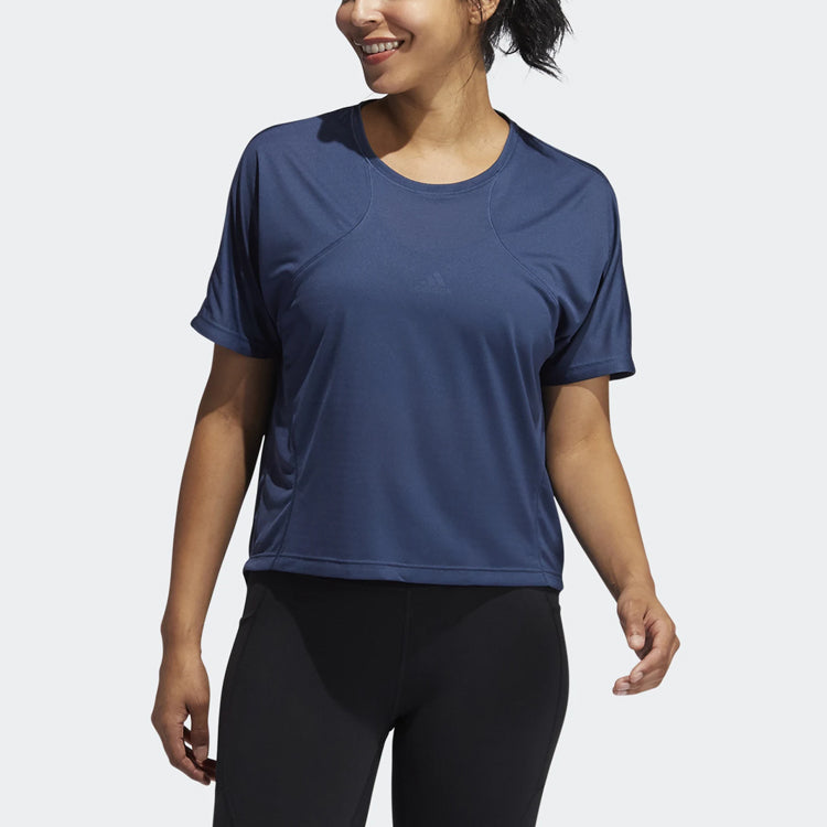 Футболка (WMNS) adidas SS21 Yoga Exercise Short Sleeve Navy Blue T-Shirt GP6792 — фото 2