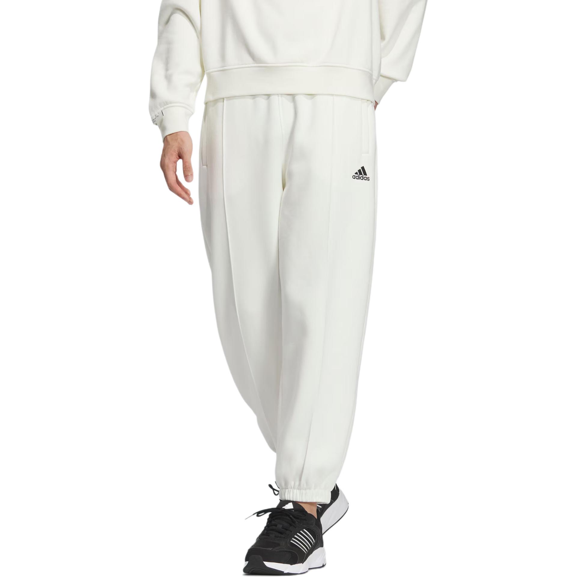 Футболка с защипами вязаная спортивные брюки унисекс Jade White Adidas — фото 3