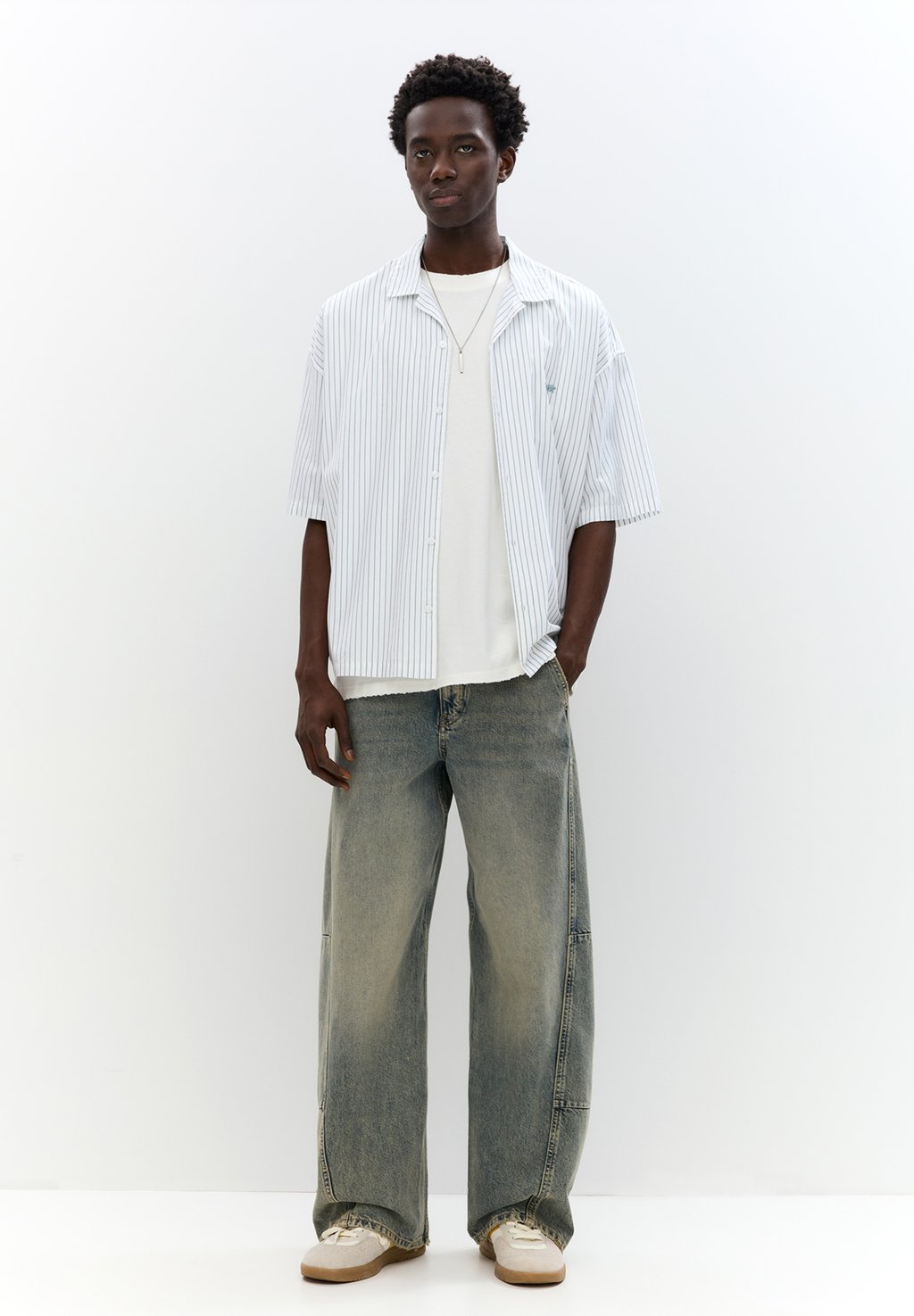 

Мешковатые джинсы PALAZZO PULL&BEAR, цвет Blue Denim