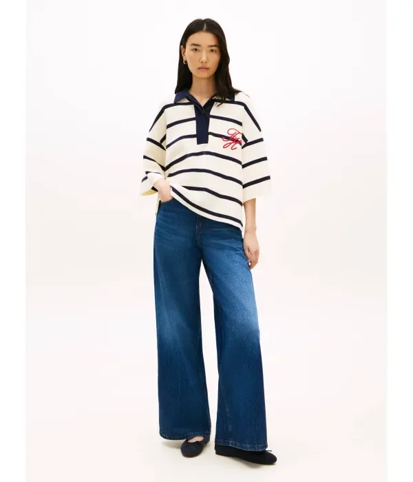 Полюс loose fit Tommy Hilfiger, экрю — фото 2