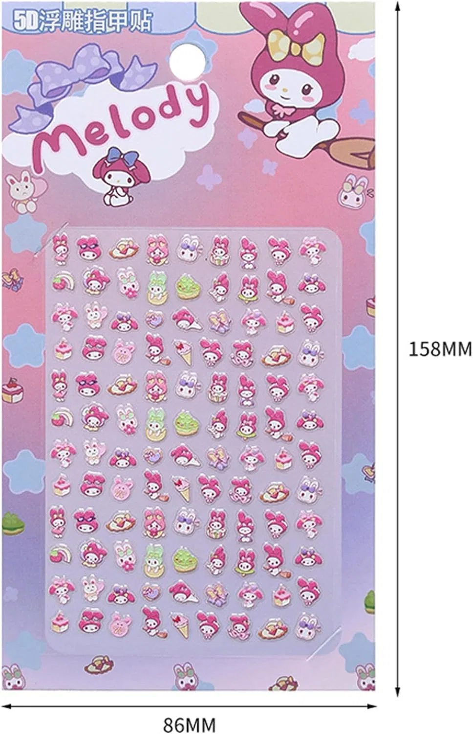 Светящиеся наклейки для ногтей Roffatide Kirby, 3 листа, 3D самоклеящиеся Roffatide, Kirby (Luminous) — фото 3
