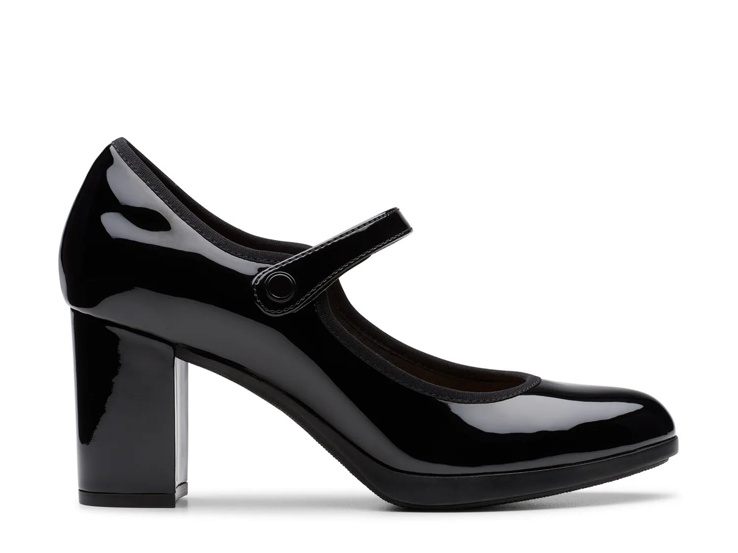 Туфли Clarks Bayla Lily Mary Jane Pump, Black Patent Synthetic — фото 2