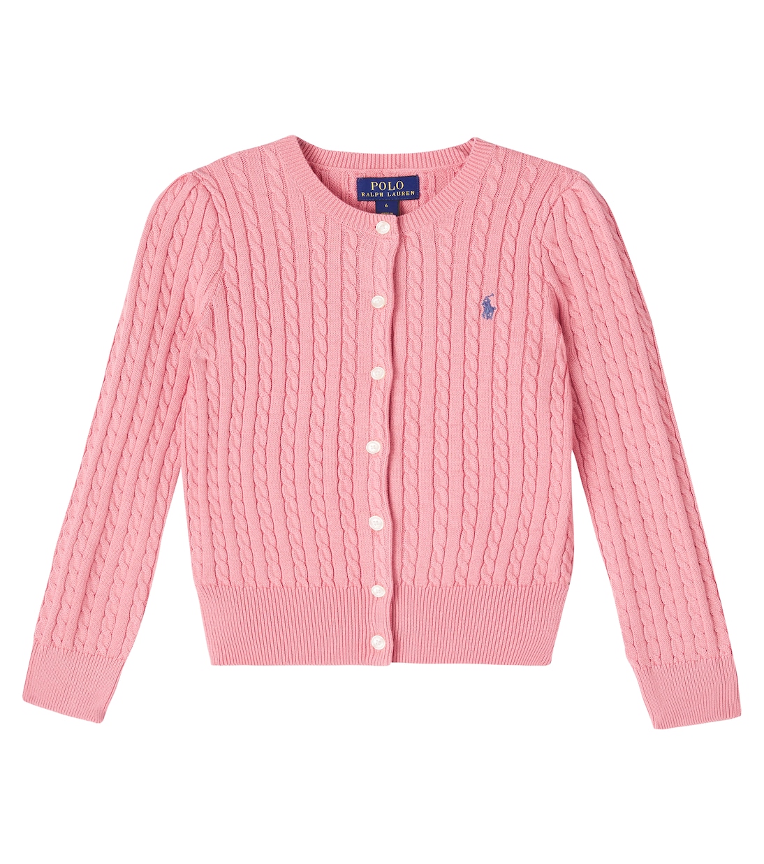 

Кардиган из хлопка с узором "косичка" Polo Ralph Lauren Kids, Faded Peony w/Navy PP