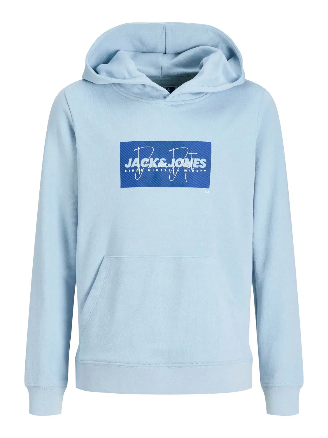 Свитшот с капюшоном, синий небесный, JACK & JONES Junior, celestial blue