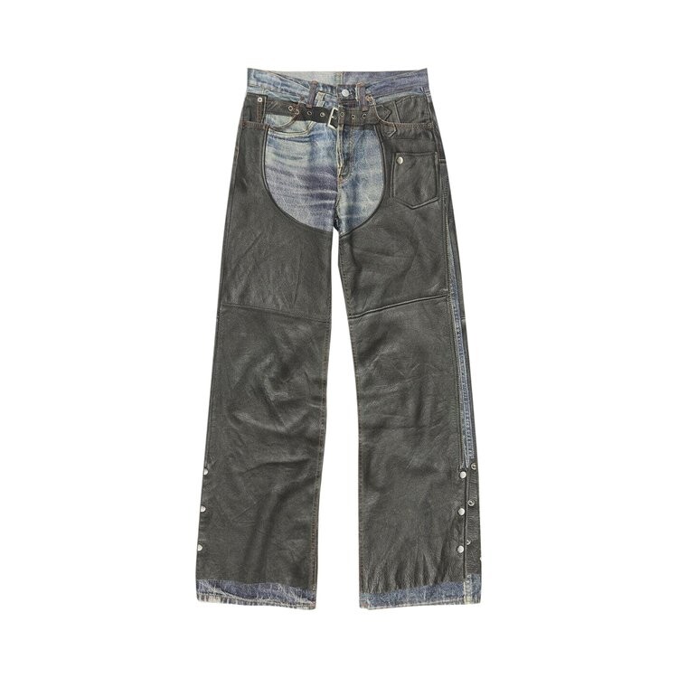 

Джинсы Acne Studios Leather Chaps Printed Jeans, синий