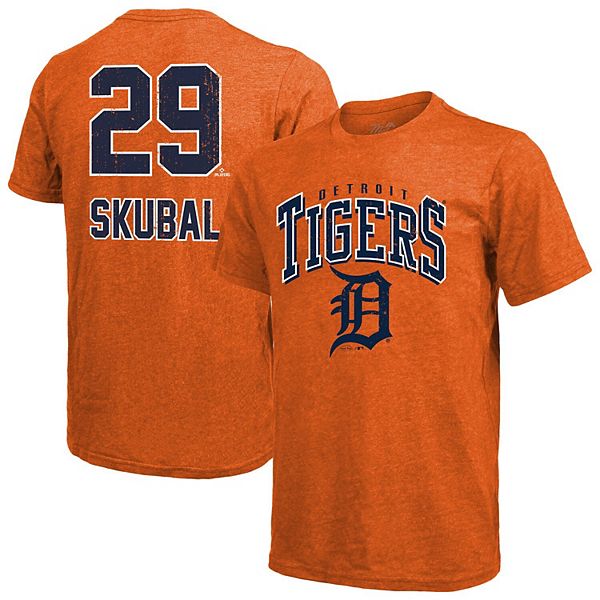 

Футболка мужская tarik skubal orange detroit tigers triblend name & number Majestic Threads