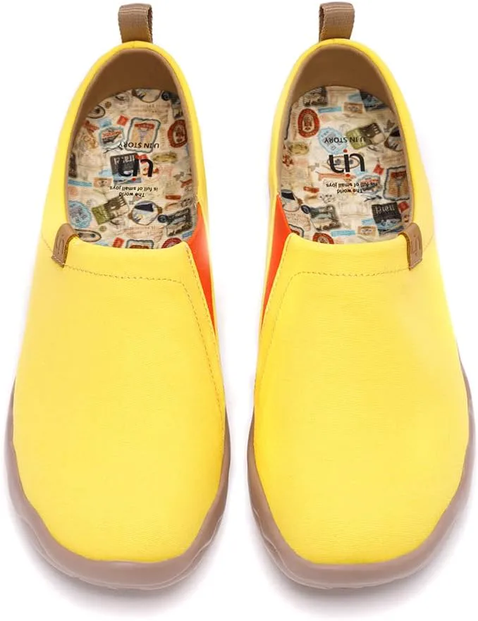 

Мужская дорожная обувь UIN Холщовые повседневные лоферы без шнуровки, желтый