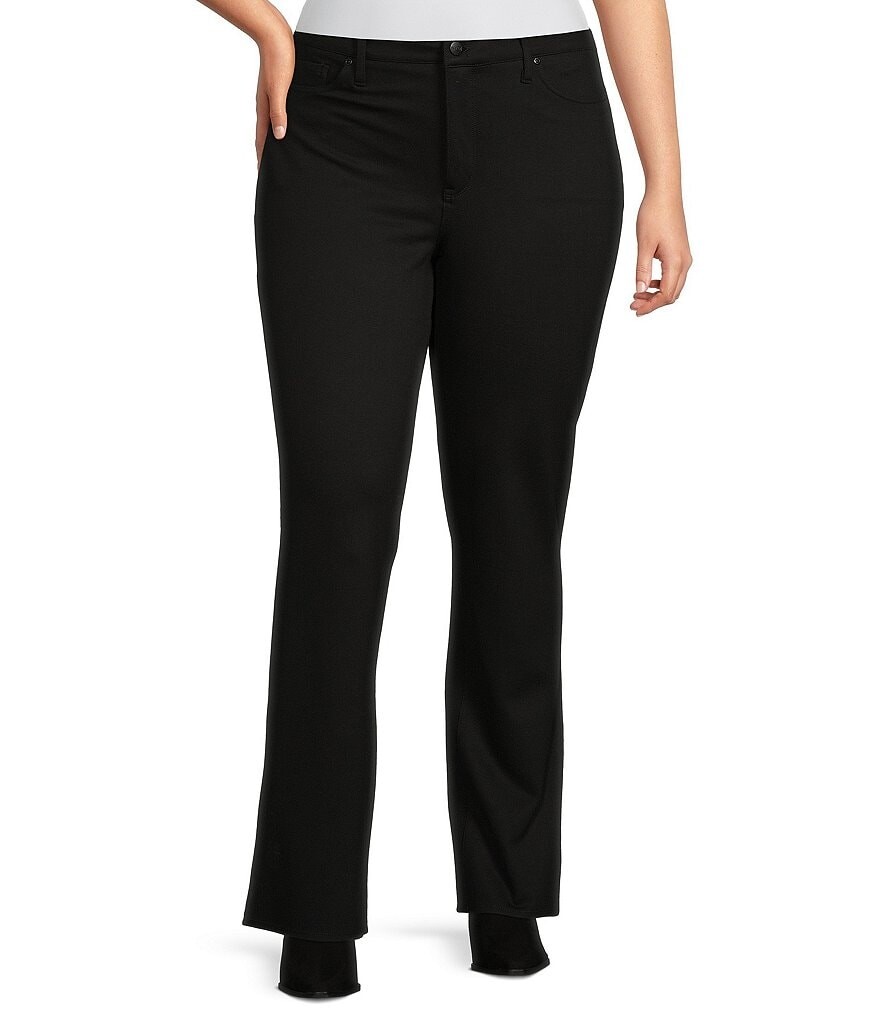 

Прямые эластичные брюки-понте NYDJ Plus Size Marilyn с 5 карманами, черный