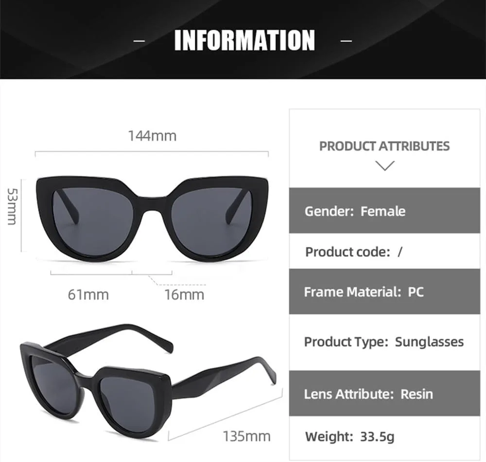 

Солнцезащитные очки «кошачий глаз» для женщин и мужчин, винтажные солнцезащитные очки, модные женские очки с защитой от УФ-излучения UV400 TVTBBVV, Brown