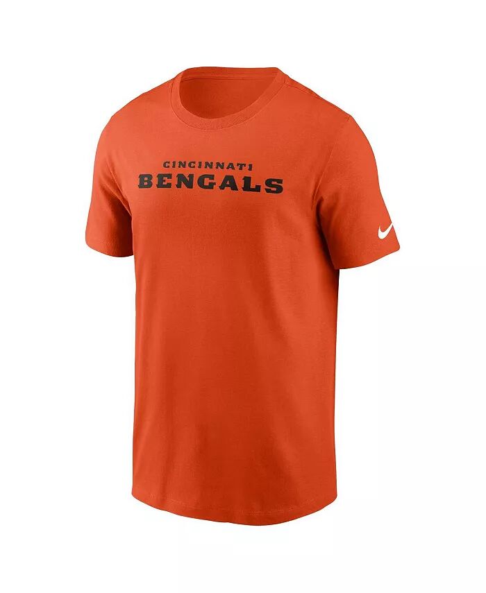 Мужская оранжевая футболка Cincinnati Bengals Primetime Wordmark Essential Nike — фото 2