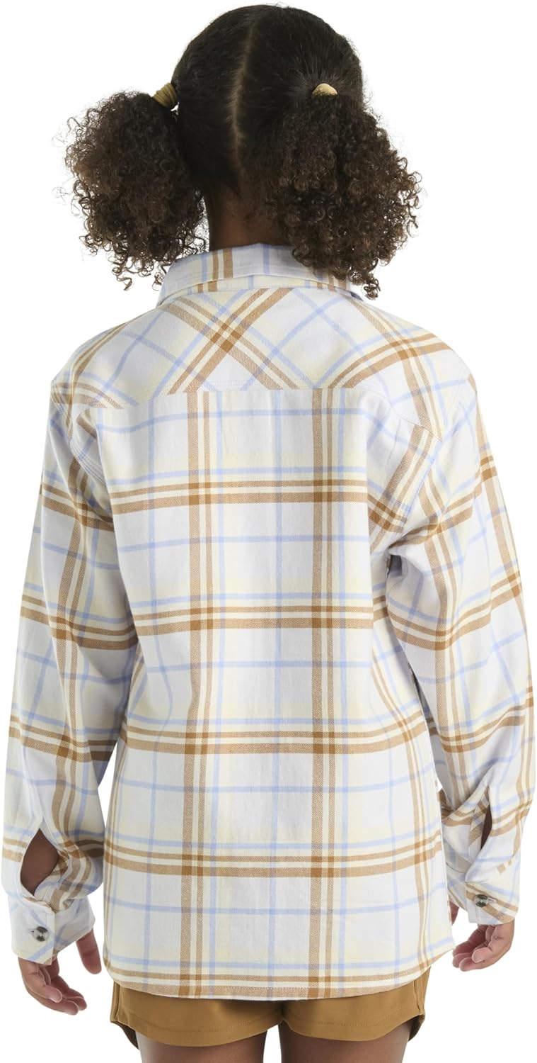Carhartt Kid's CE9157 фланелевая рубашка с длинным рукавом и карманом - для девочек, Pastel Purple — фото 2
