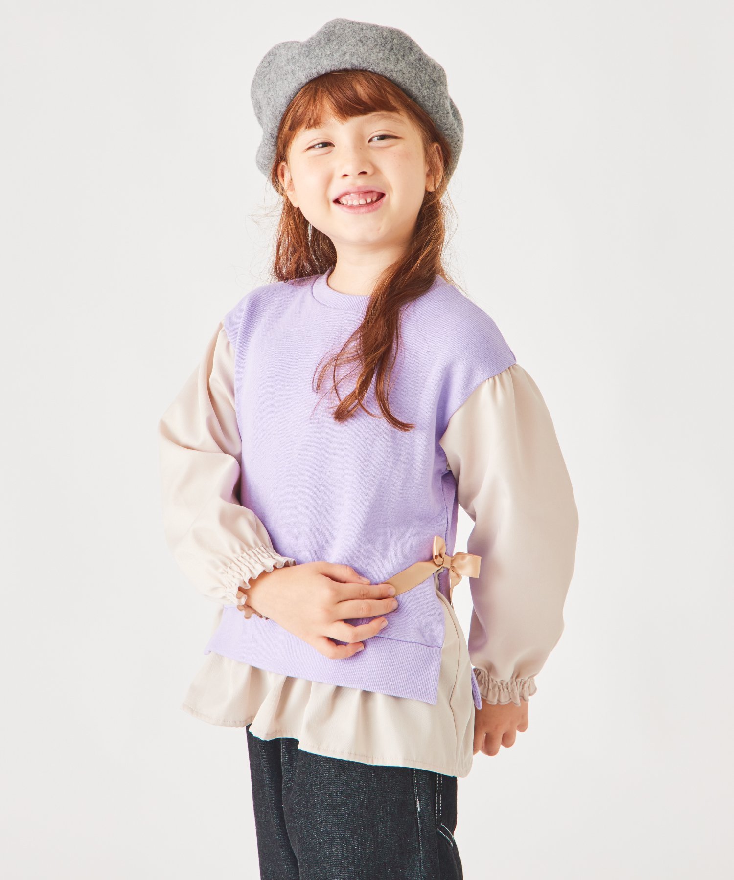 Пушистый силуэт пуловера Ever Closet, purple