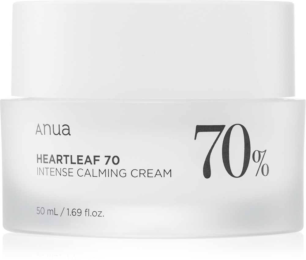 

Крем Heartleaf 70% intensive calming cream - это интенсивный успокаивающий защитный крем для всех типов кожи, включая чувствительную. Anua, 50 мл