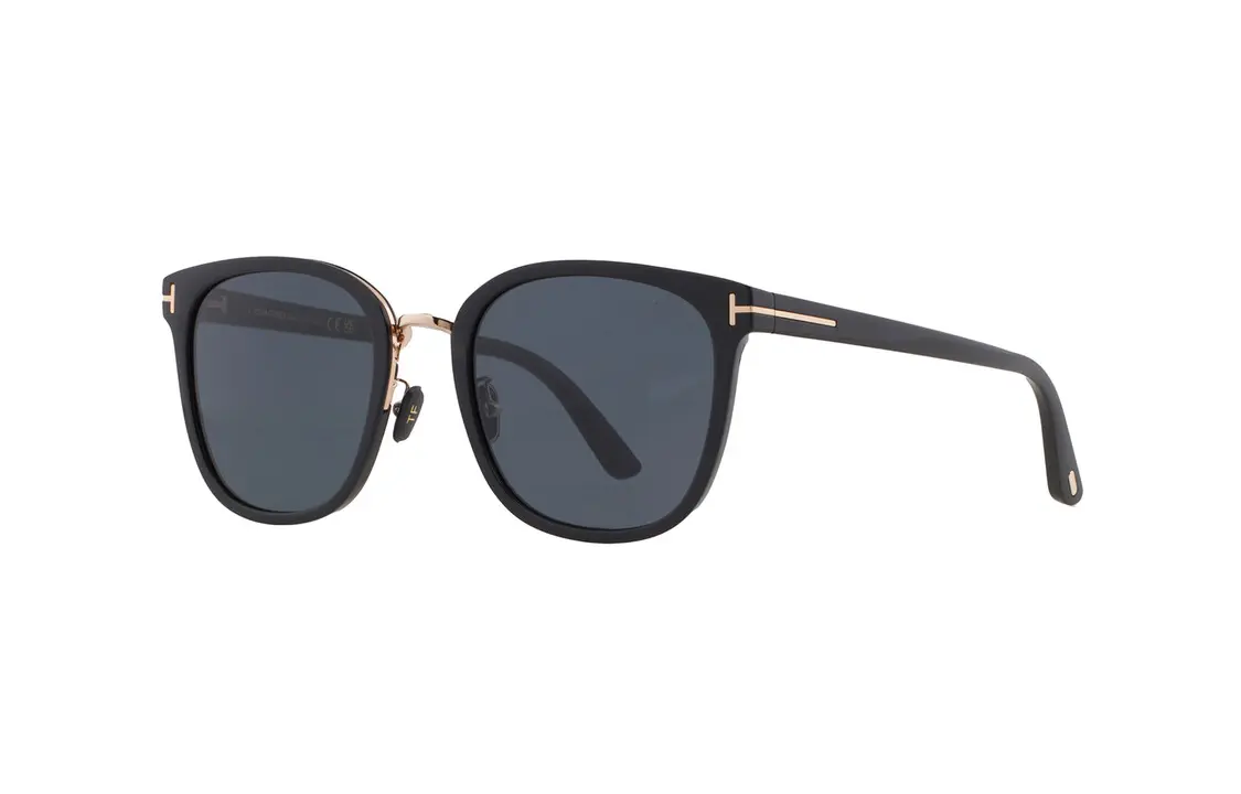 

TOM FORD Пластиковые квадратные солнцезащитные очки унисекс черные, Black