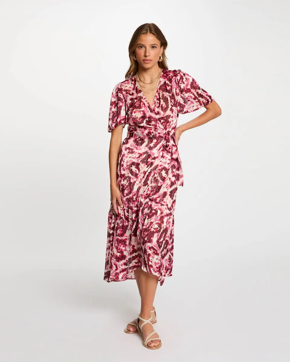 

Платье миди с перекрестным вырезом Morgan, розовый