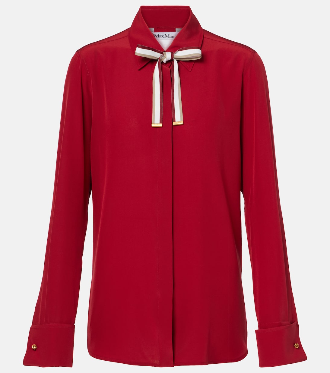 

Блузка из шелкового крепа Аполлон с бантом Max Mara, Rosso