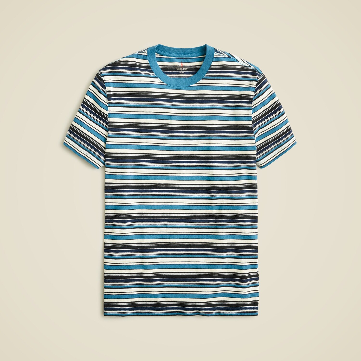 

Футболка из хлопка Vintage-Wash в полоску J.Crew, синий