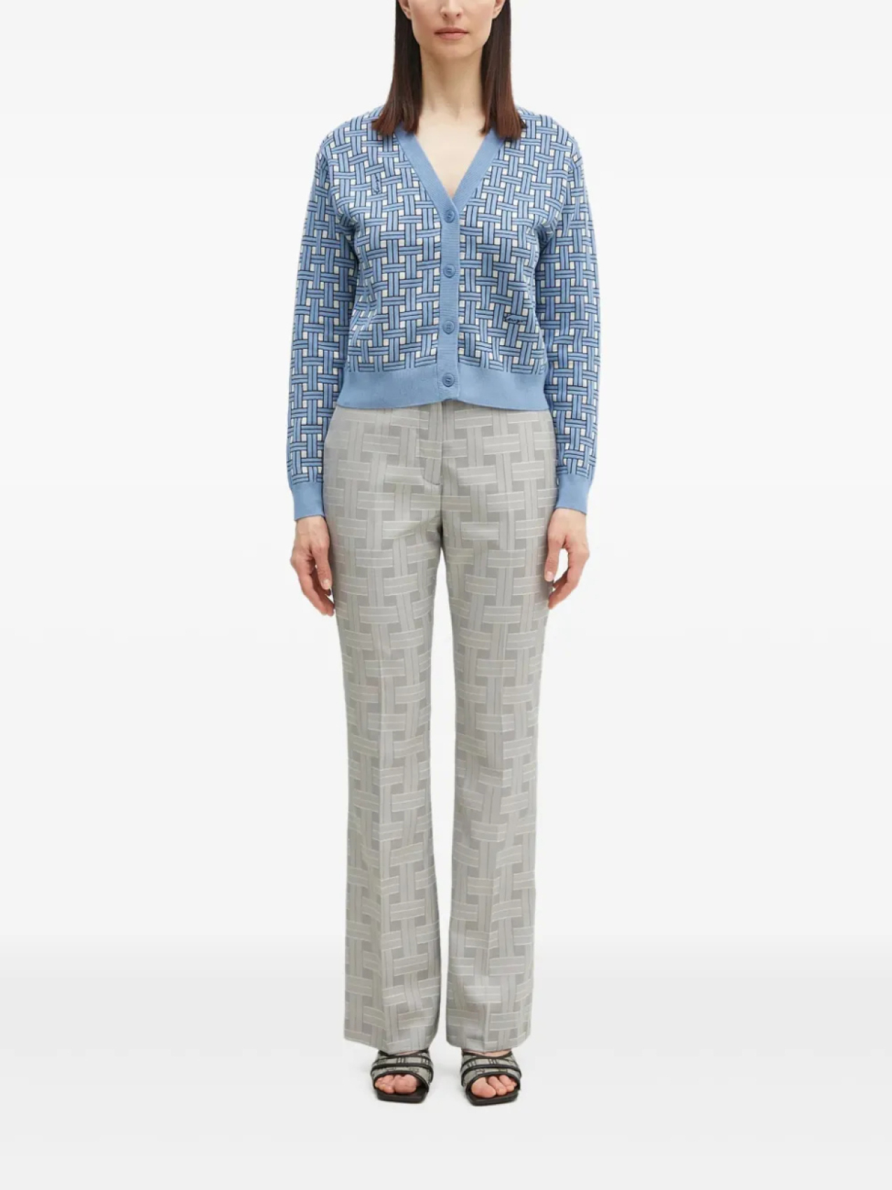 

Расклешенные брюки Kenzo Weave, серый