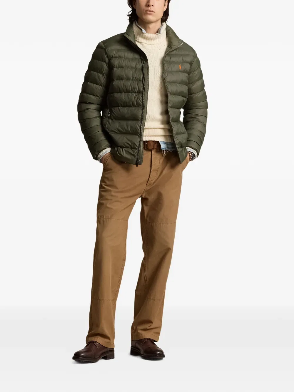 Утепленная куртка на молнии Polo Ralph Lauren, зеленый — фото 2