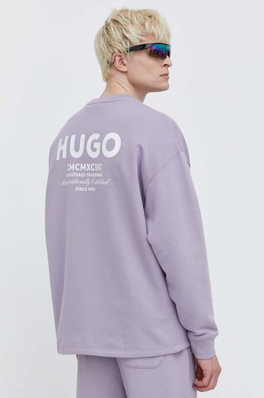 

Хлопковая толстовка Hugo Blue, фиолетовый