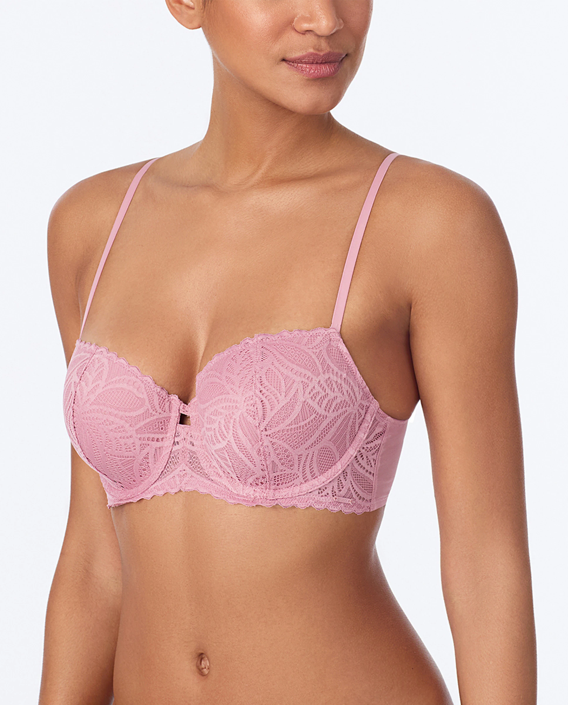 

Женский бюстгальтер балконет с кружевом DKNY, цвет Rosa claro