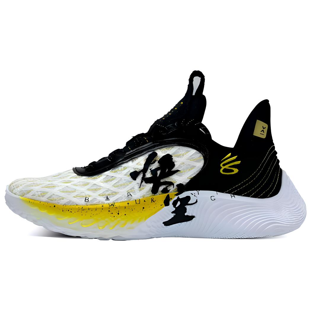 

Баскетбольные кроссовки Curry 9 Basketball Shoes Men Low-Top Black/White/Gold Under Armour