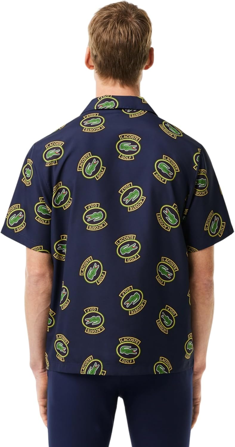 Футболка Lacoste Regular Hawaii Fit, спортивная, Navy Blue/Pineapple/Black — фото 3