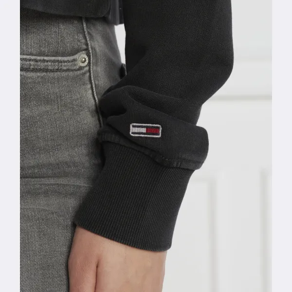 Роскошная укороченная толстовка университетского кроя Tommy Hilfiger, черный — фото 4
