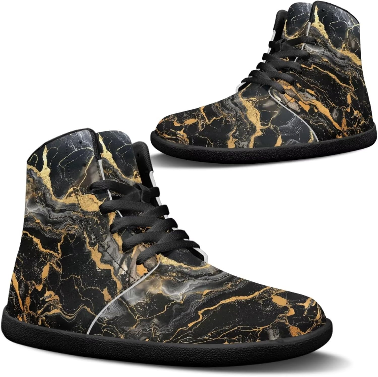 

Мужские кожаные туфли Jeiento с мраморным рисунком, обувь для босоногой ходьбы, минималистичные кроссовки с широкой носочной частью, беговые кроссовки с нулевым перепадом, черный/золотой