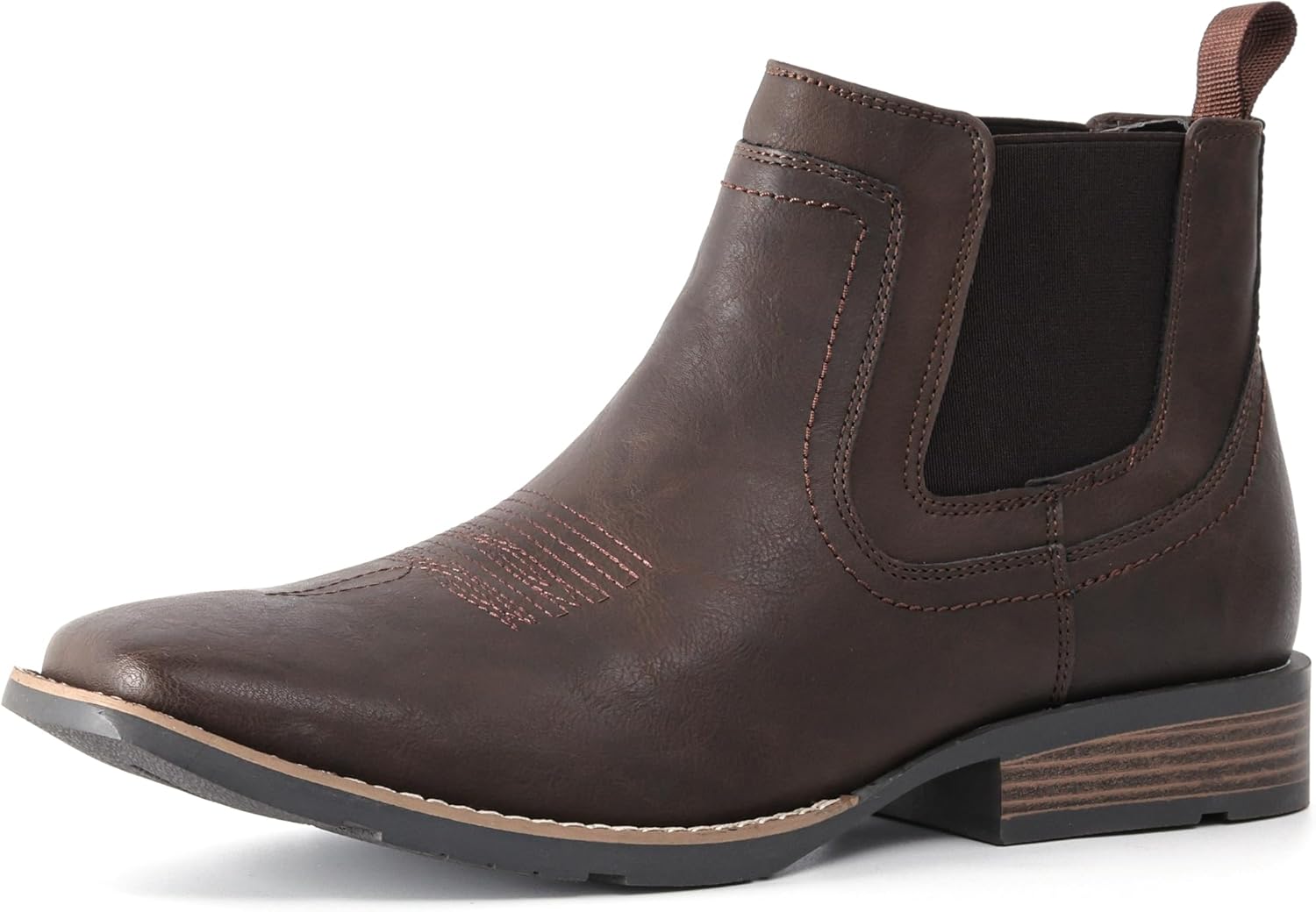 

Мужские ковбойские ботинки IXU с квадратным носком, ботинки до щиколотки, вестерн-стиль, Челси, повседневные классические ботинки без шнурков, хаки