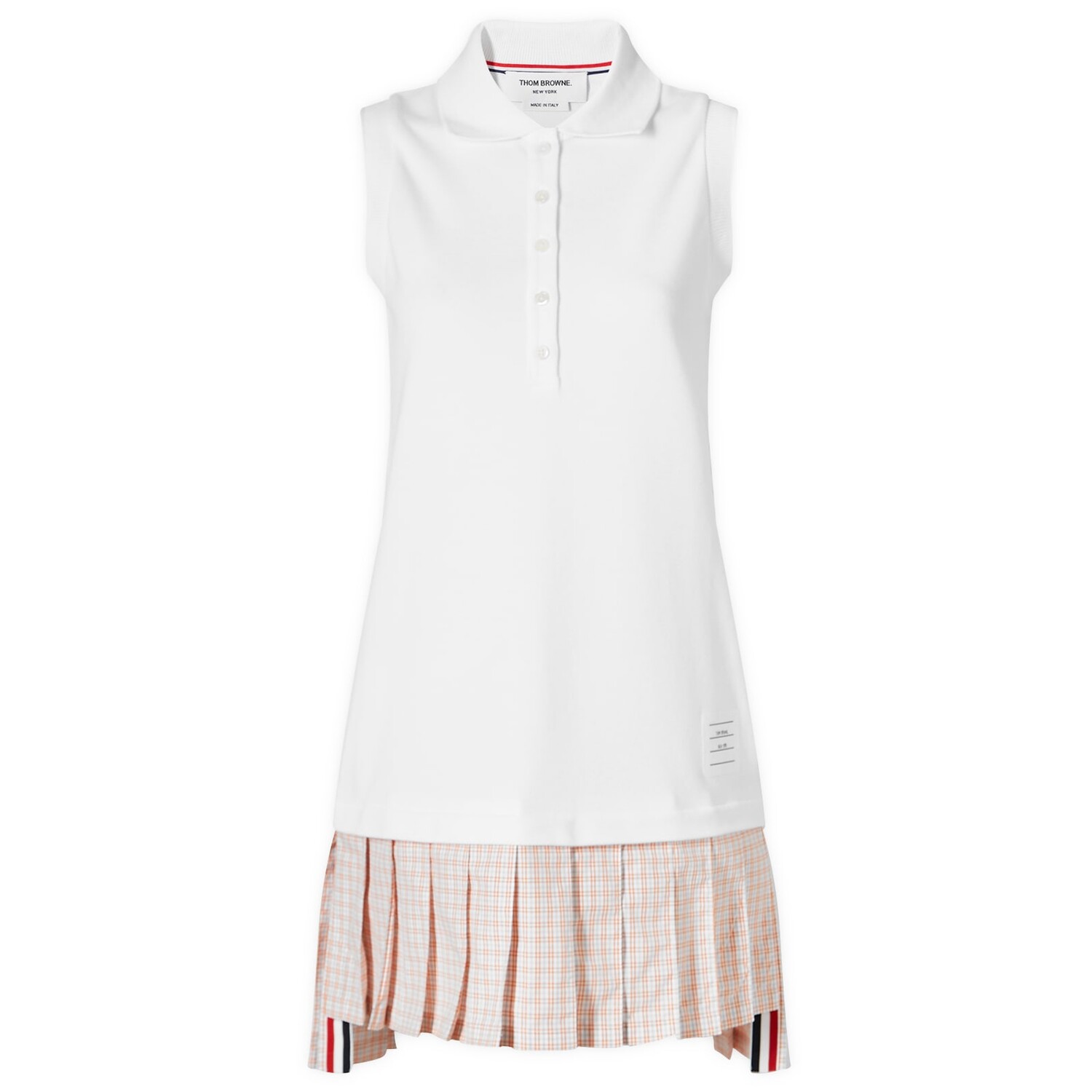 

Дневное платье Thom Browne Mini Pleated Polo Dress, белый