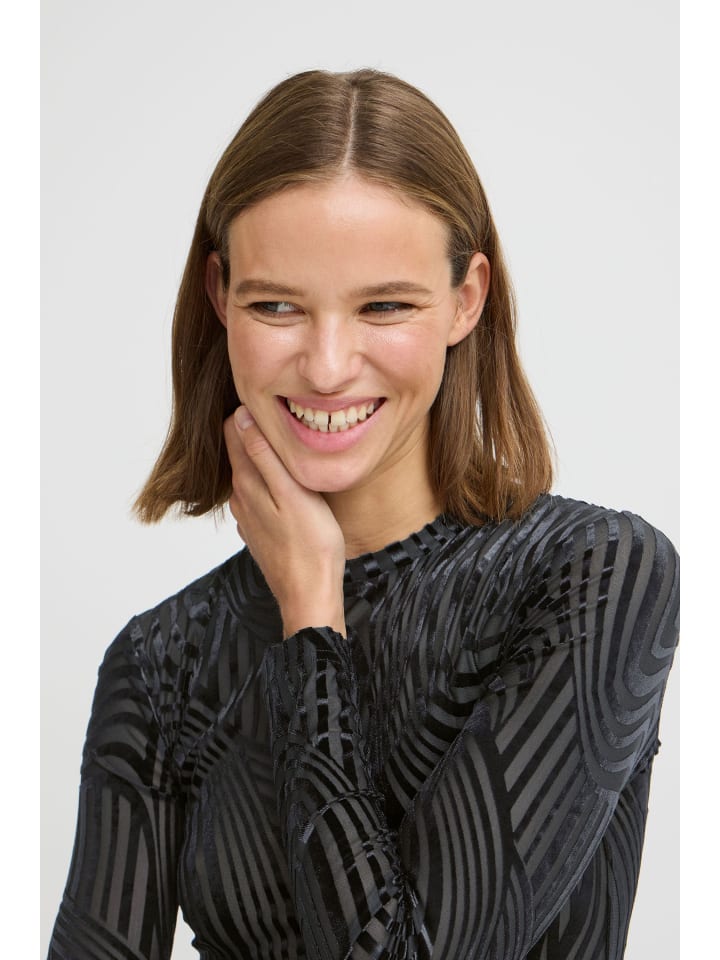 

Рубашка BYSHIRLEY с длинными рукавами, облегающая, черного цвета b. young