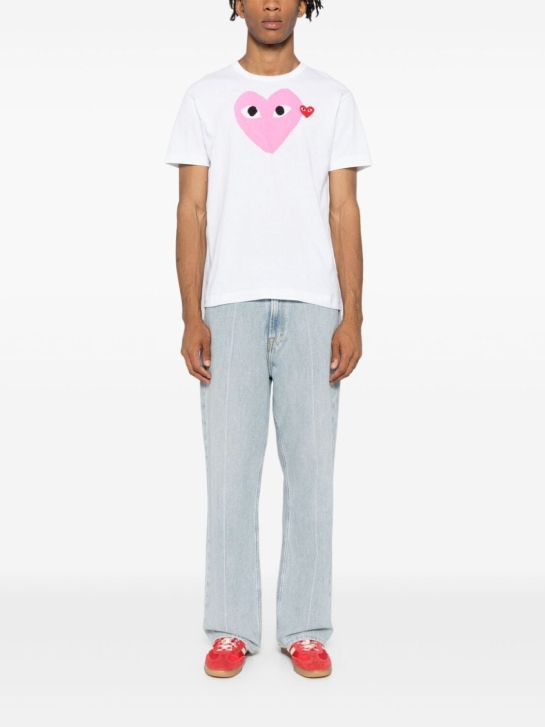 Comme Des Garçons Play футболка с принтом в виде сердца, белый — фото 3
