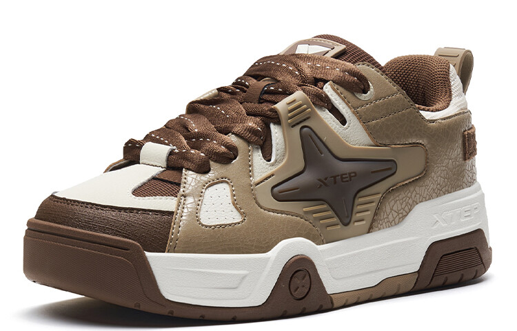 Кроссовки XTEP Star-X Skateboarding Shoes Men Low-top Honey Tea Brown / Malt Brown / Tea White, коричневый — фото 2