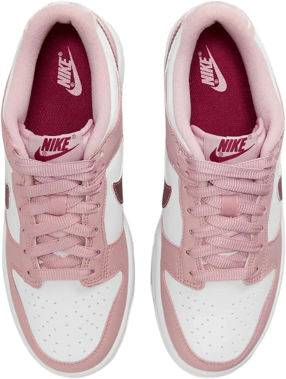 Кроссовки NIKE Air Max Plus для бега, модель 852630, мужские, белый/розовый/бордовый — фото 3