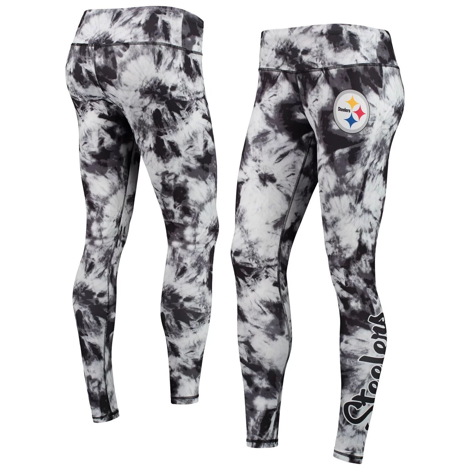 

Черные женские леггинсы с принтом тай-дай FOCO Pittsburgh Steelers