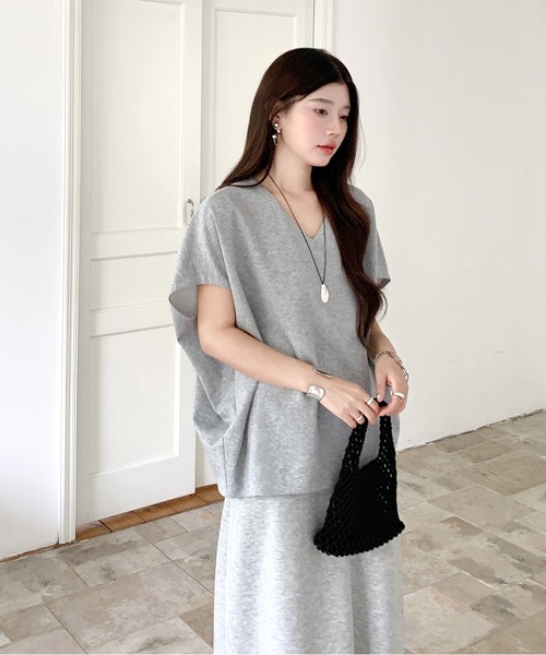 

By LEGNA Футболка с коротким рукавом, кокон, LEGNA, серый