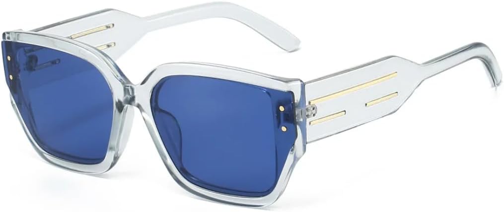 

Винтажные женские солнцезащитные очки с градиентным покрытием UV400, модные прозрачные синие мужские солнцезащитные очки для активного отдыха UUPTTPL, Transparent Blue