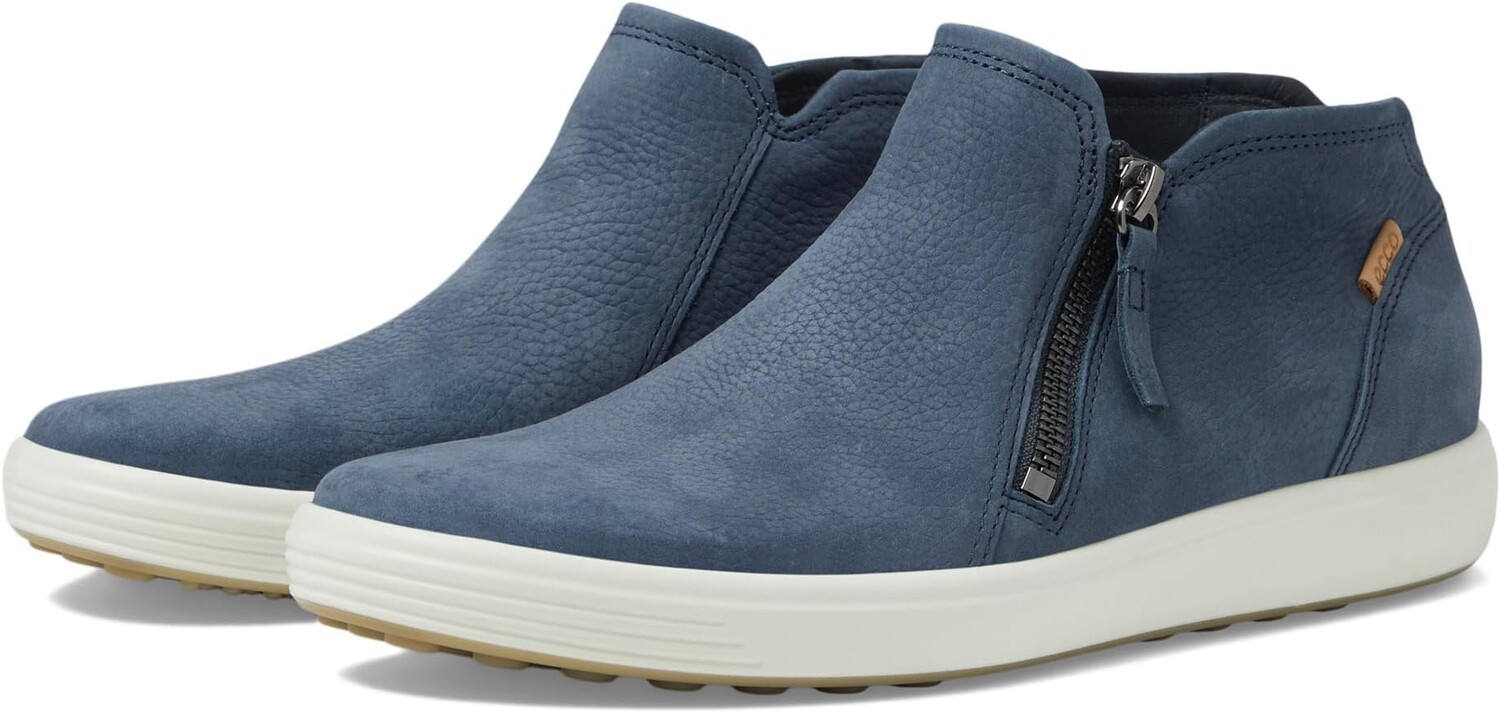 

Кроссовки Soft 7 Low Cut Zip Bootie ECCO, цвет Marine
