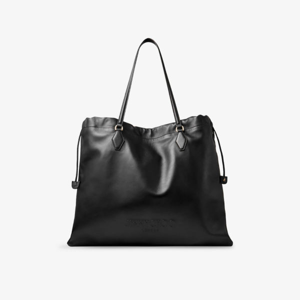 

Сумка-тоут Jimmy Choo с тисненым логотипом и шнурком, черный