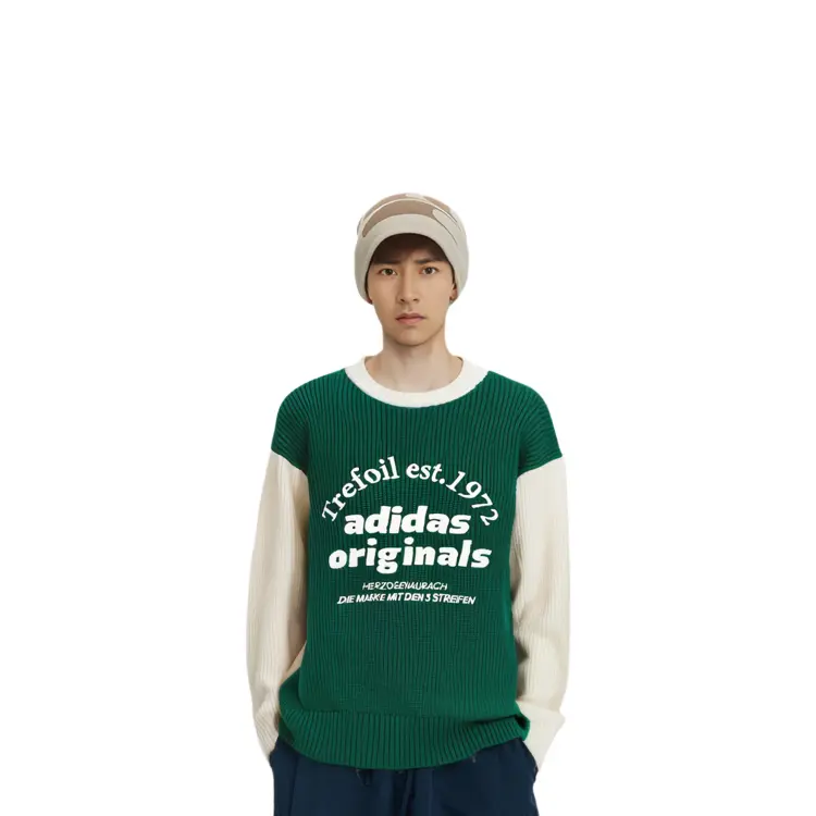 Свитер серии Clover Outfit Unisex Forest Green Adidas Originals, зеленый — фото 4