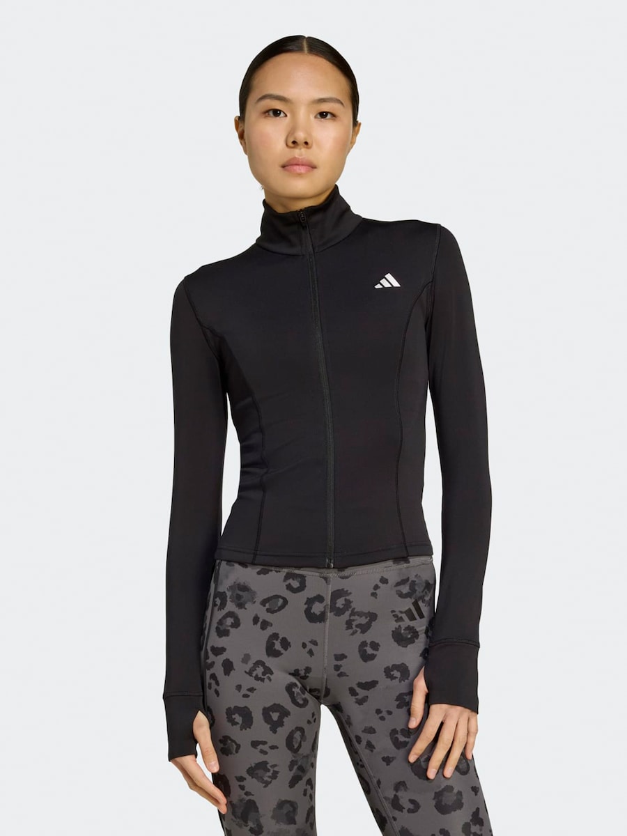 Спортивная толстовка с капюшоном на молнии ADIDAS PERFORMANCE Opt Ess, черный — фото 4
