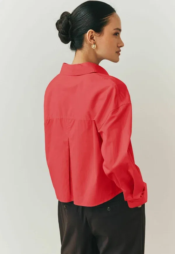 Блуза Next, Regular fit oversized boyfriend long sleeve shirt, красный — фото 2