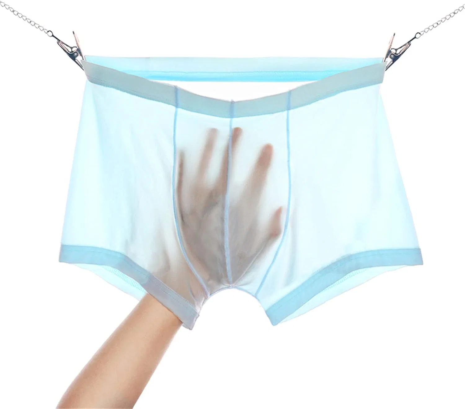 Боксеры из шелка, Andongnywell, Light Blue — фото 4