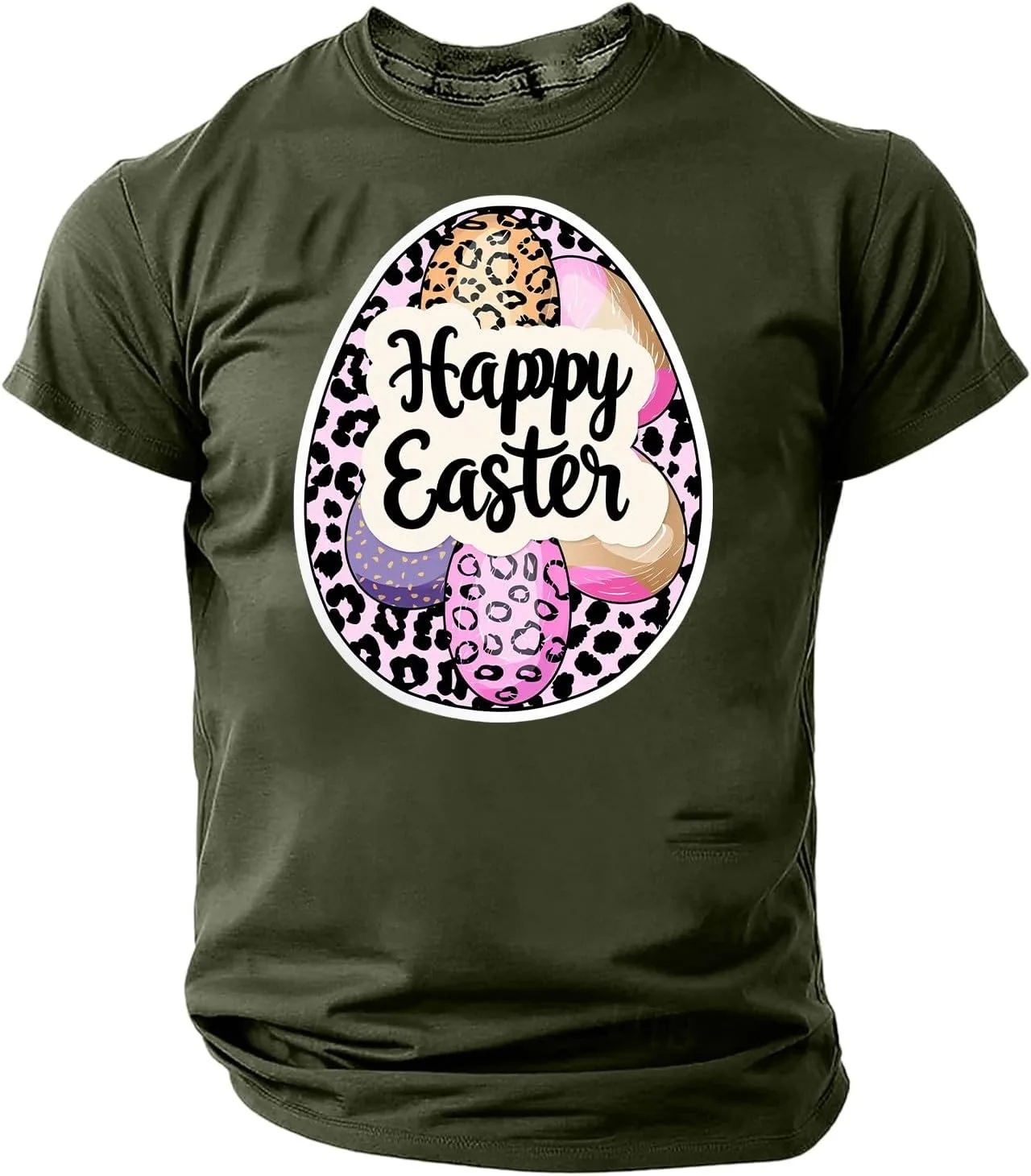 Футболка мужская Happy Easter 2026 с принтом яиц, короткий рукав — фото 3
