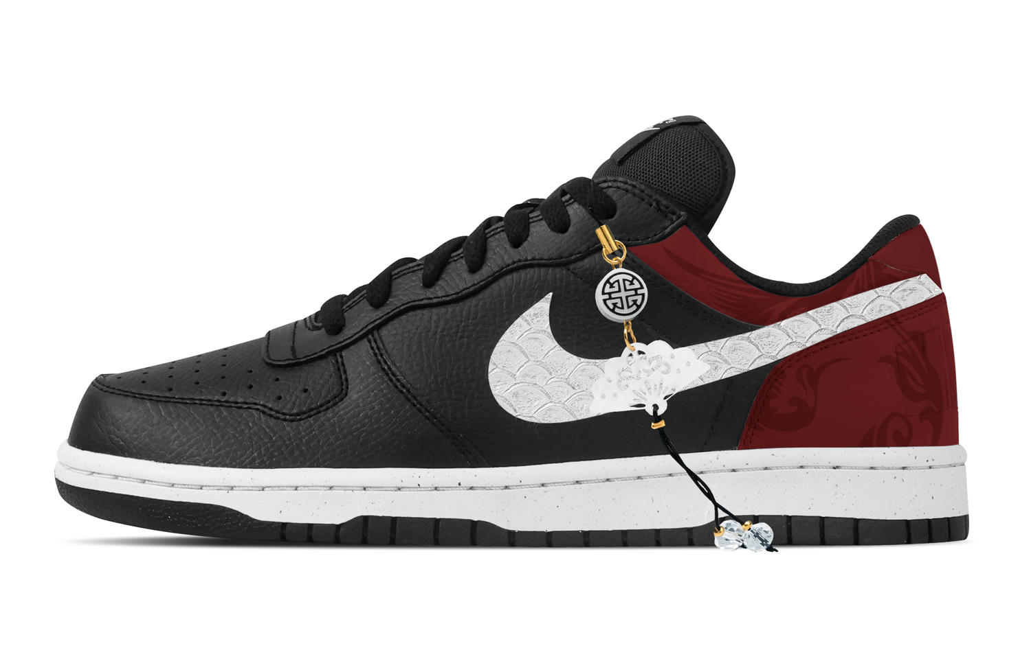 

Мужские скейтерские кроссовки low top big red pattern lock cloud устойчивые к истиранию дышащие Nike, черный/красный