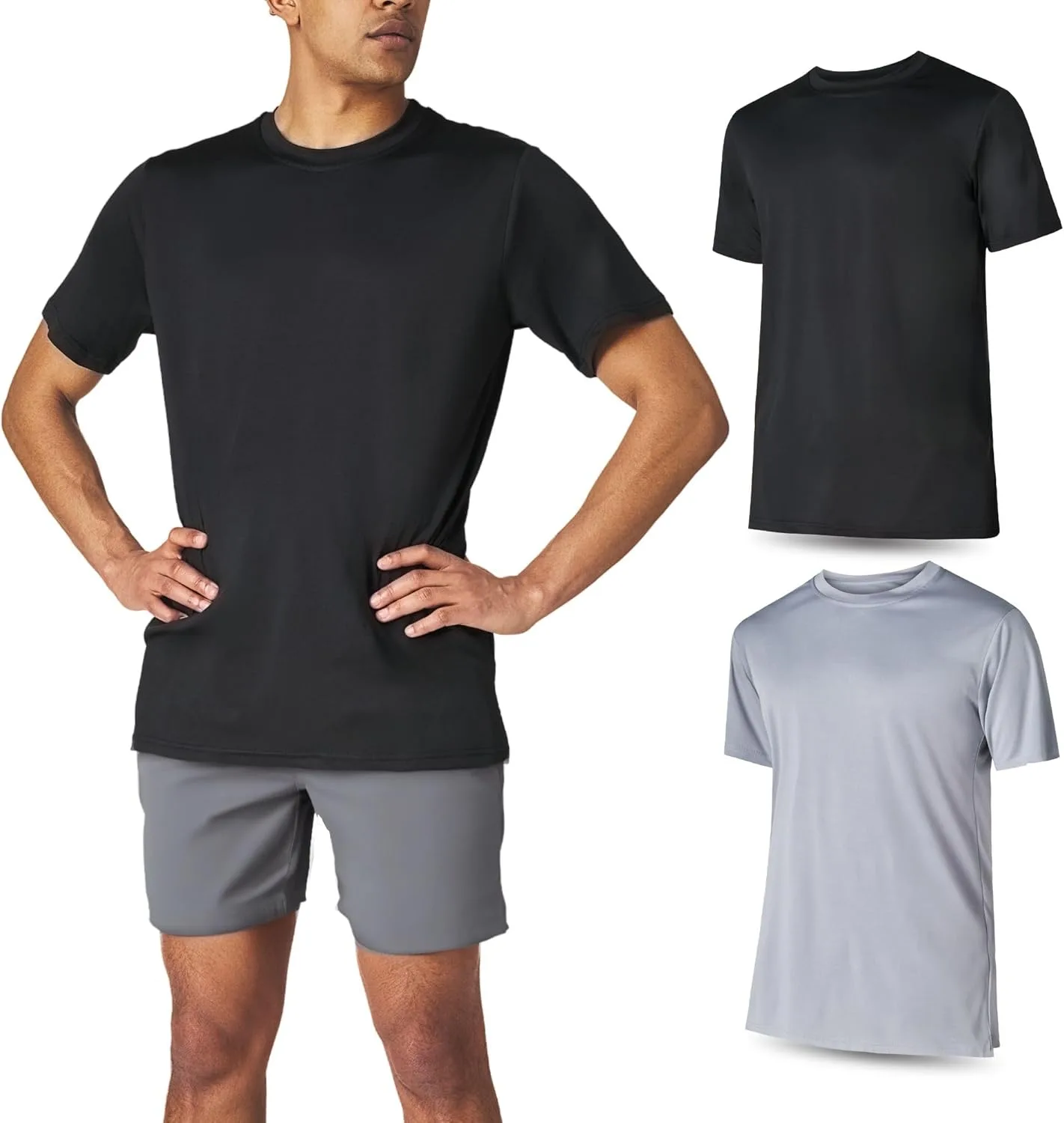 

Мужская футболка Athletic с коротким рукавом, 2 шт, Dry Fit, влагоотводящая Ultra Performance