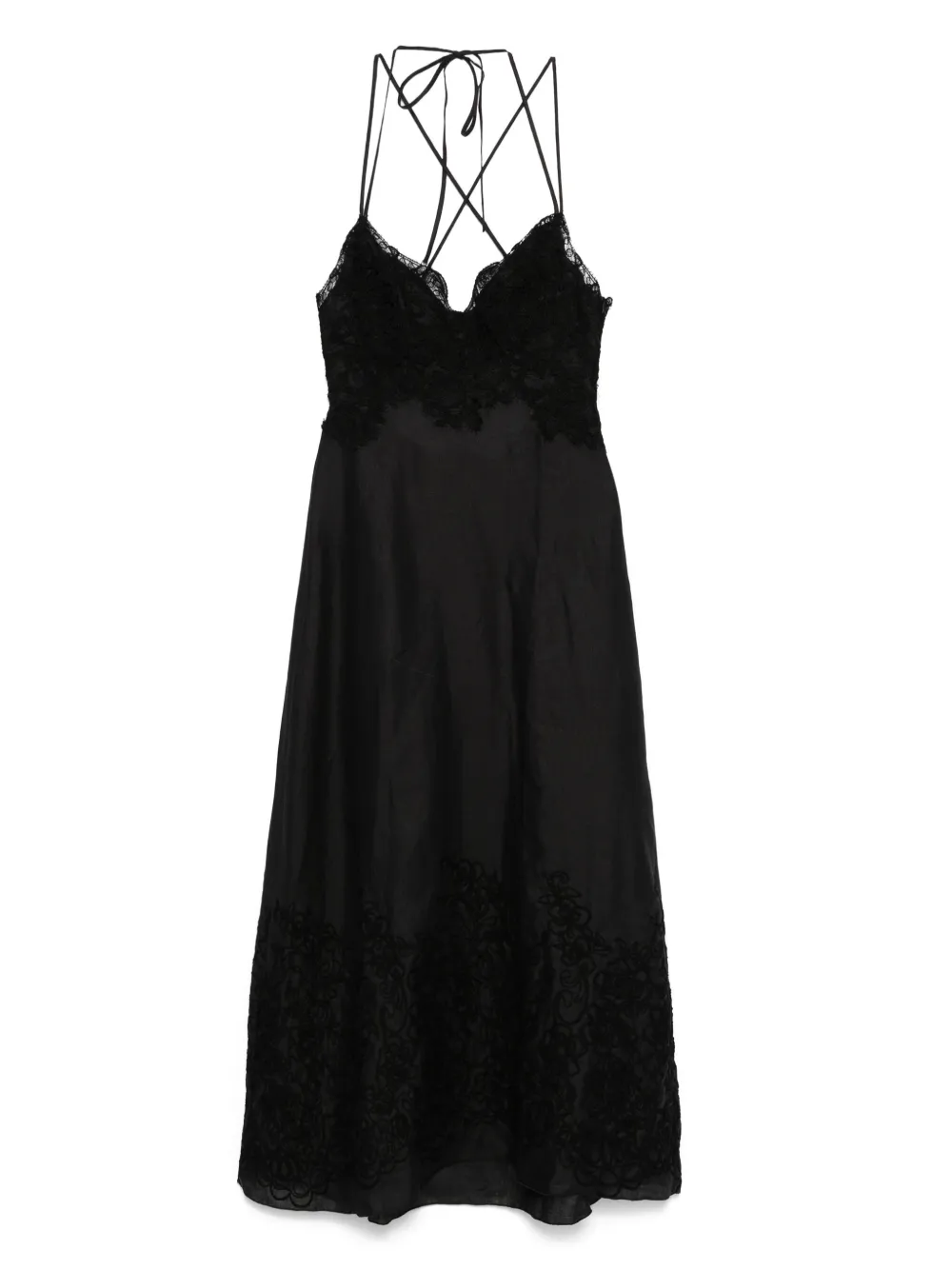 

Платье с кружевом Ermanno Scervino, черный